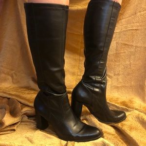 Franco Sarto vegan leather high heeled boots sz 9